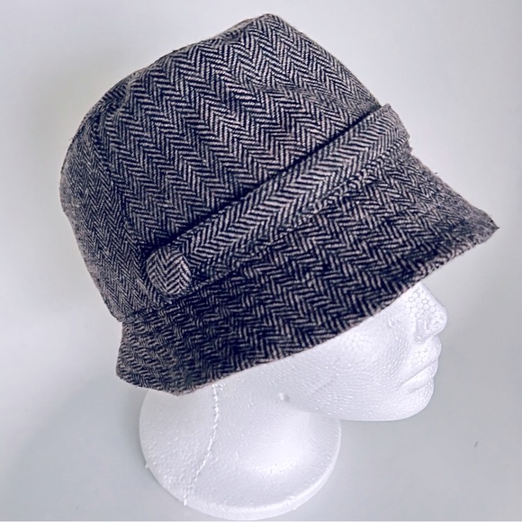 ROXY Tweed Bucket Hat grey buttons size S/M - Picture 7 of 12